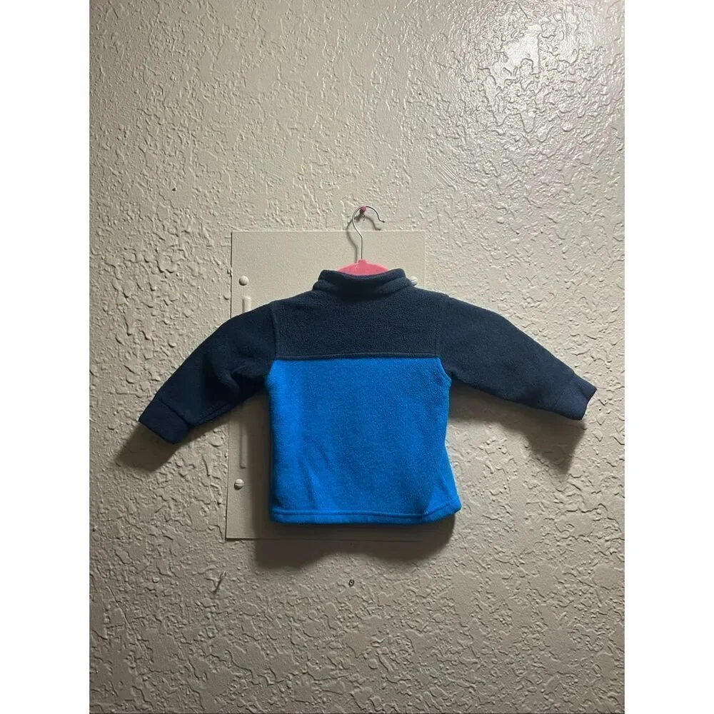 Columbia 2 Tone Blue Full Zip Up Fleece Baby Size 6-12 Month Infant Fleece Zip U